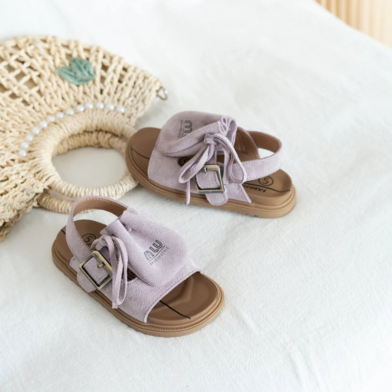 2025 Sandals for Boys Fashion Summer Shoes 3-16 Years Girls Open Toe Matte Pu Leather Shoes Sandals Children Slippers