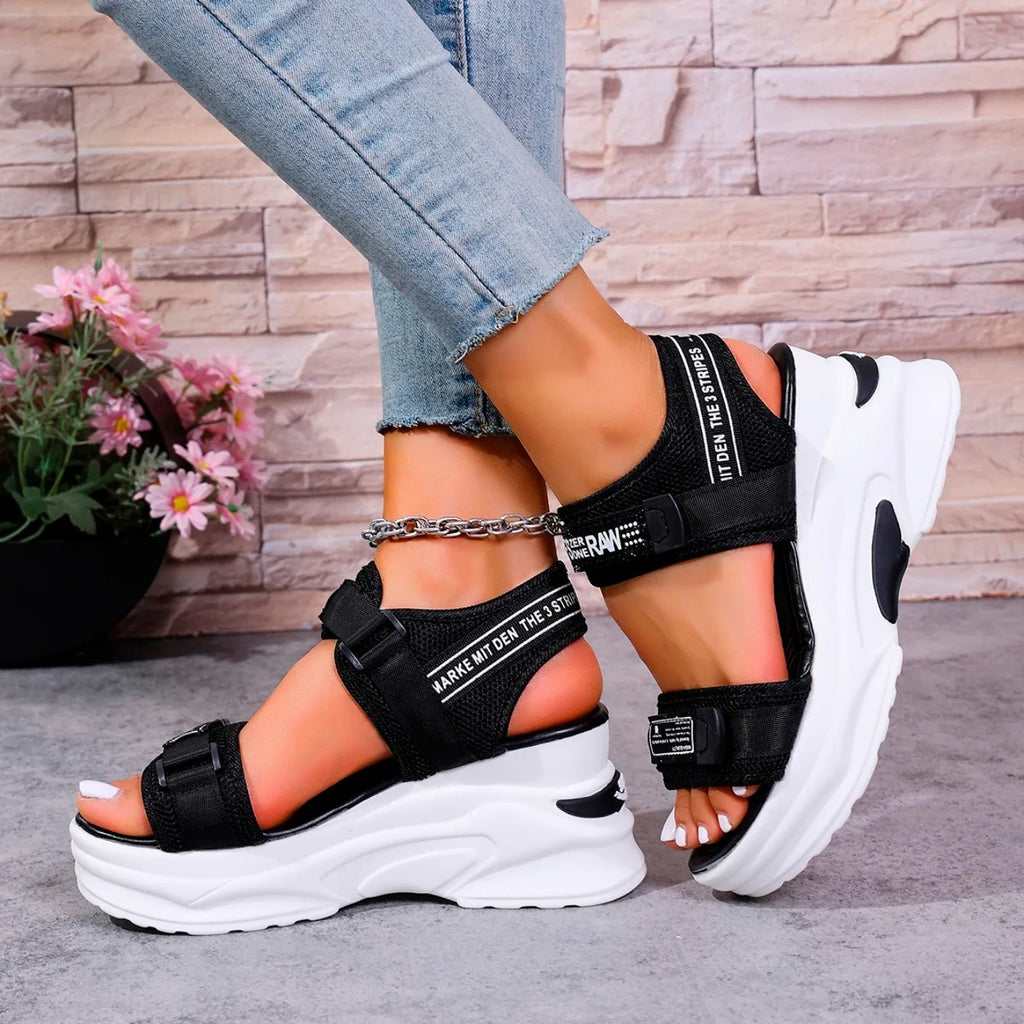 Women Platform Wedge Sandals Summer Fashion New Comfortable Shoes for Women Light Casual Velcro Beach Sandals Zapatos De Mujer