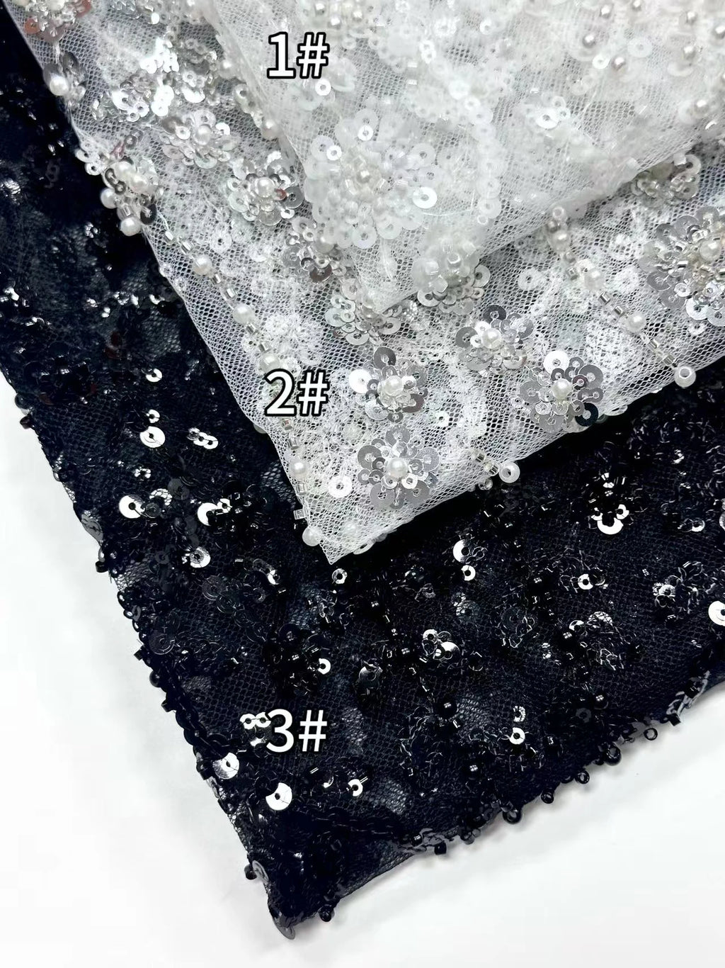 African Tulle Lace Fabric French Sequins Fabric Sewing Embroidery With Beads Lace Tulle Mesh Nigeria Dress 5 Yards sewing SZ1682
