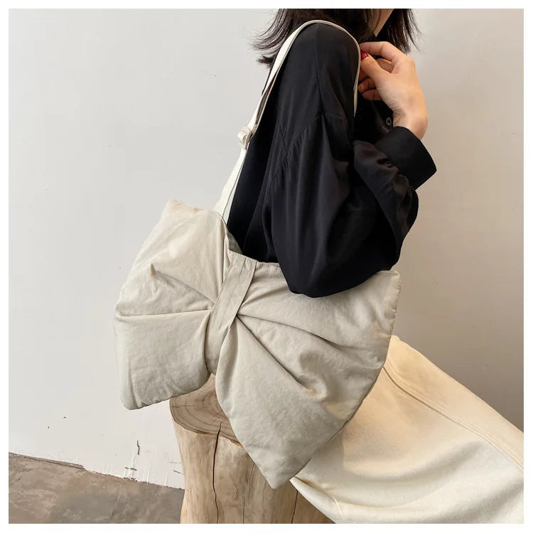 Soft Nylon Women's Portable Shoulder Bag Large Capacity Female Commute Crossbody Bags Simple Design Ladies Tote Purse Handbags
