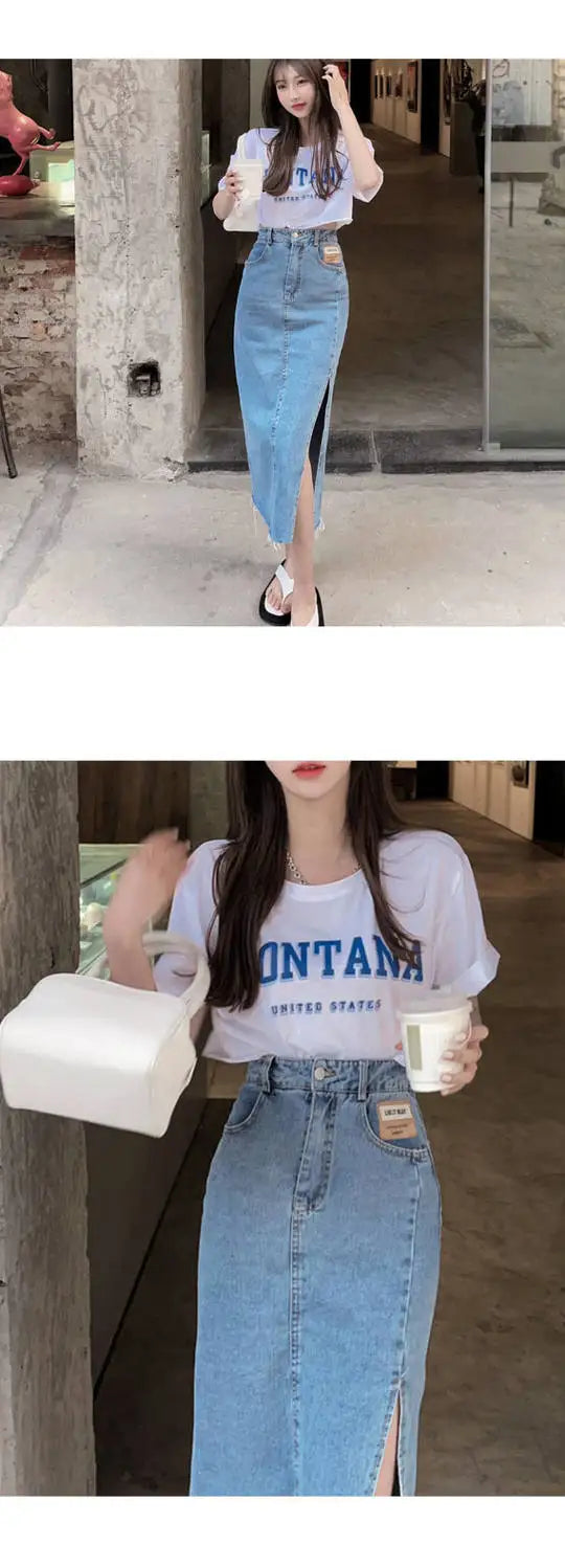 Womens Skirt Formal Clothing Maxi Skirts for Woman Jeans Denim Long Pencil Office Zipper Cheap Y2k Trend Harajuku A Line Stylish