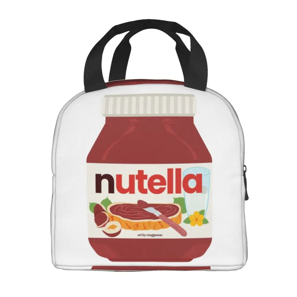 Custom Italy Nutellas Thermal Insulated Lunch Bag Women Portable Lunch Container for Outdoor Picnic Storage Food Box