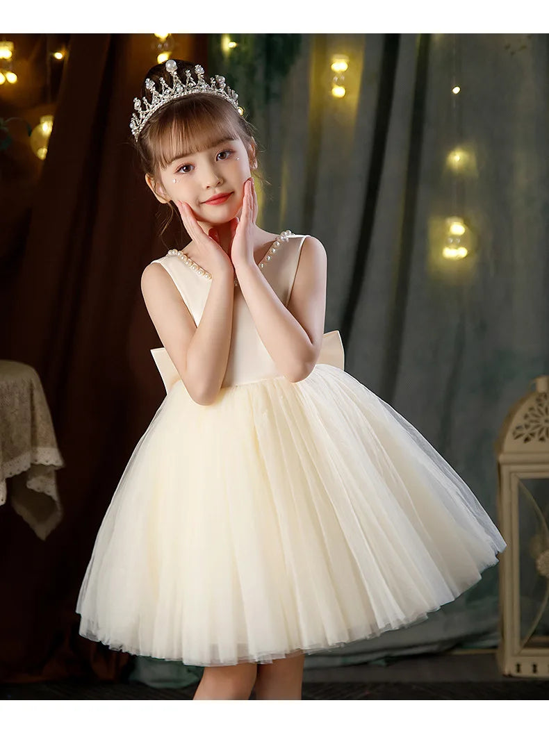 Teenage Girls Dress Children's Clothing Party Elegant Princess Long Tulle Baby Girls Kids Lace Wedding Ceremony Dresses