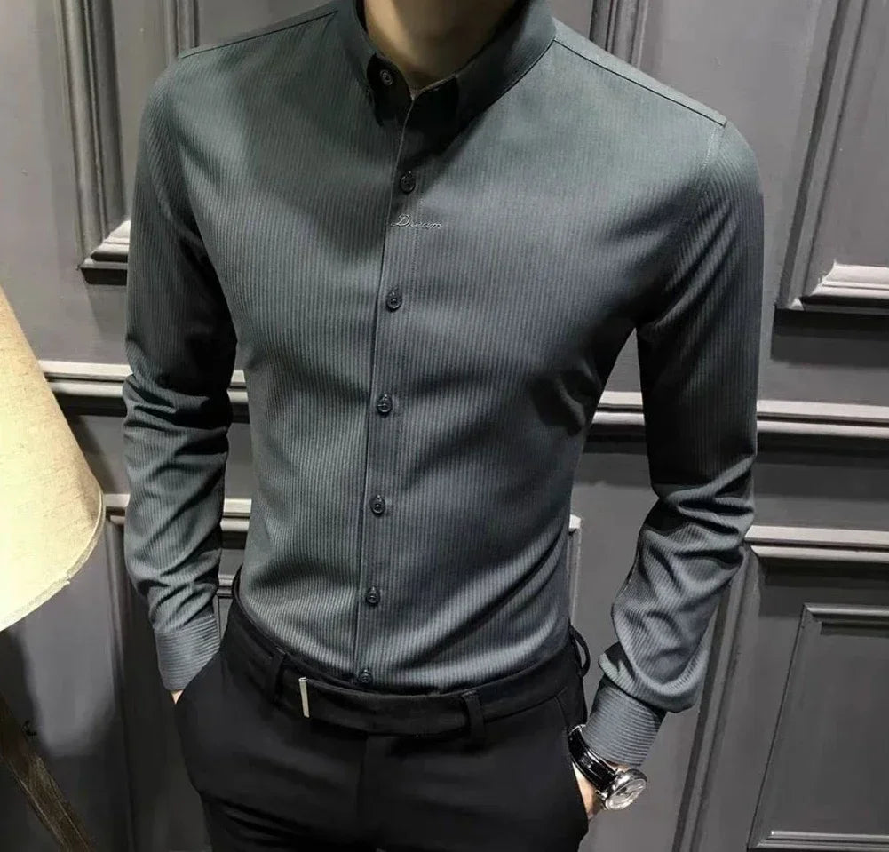 Shirts for Men Business Striped Plain Man Shirt Fashion 2026 with Collar Sale Cheap Things Stylish Hot Aesthetic Regular Brand