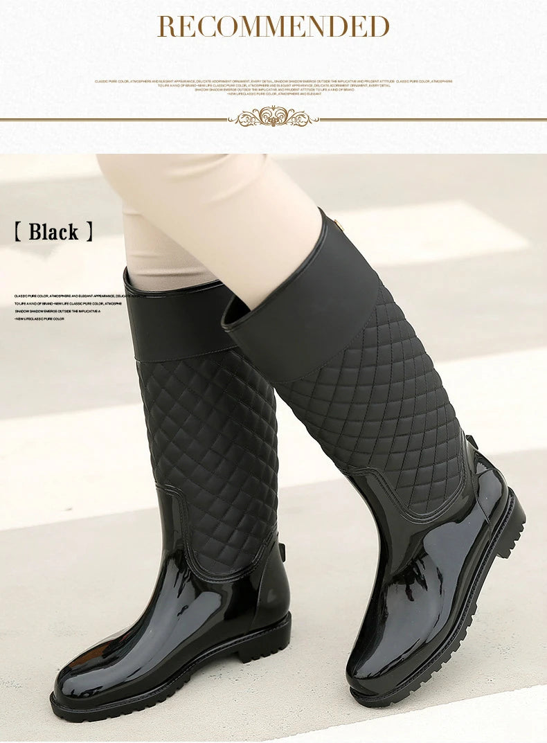 2023 New Women Rain Boots Lady Rain Water Shoes Ourdoor Rainboots  Italianate Pvc Rubber Rainboots Lady Waterproof Shoes