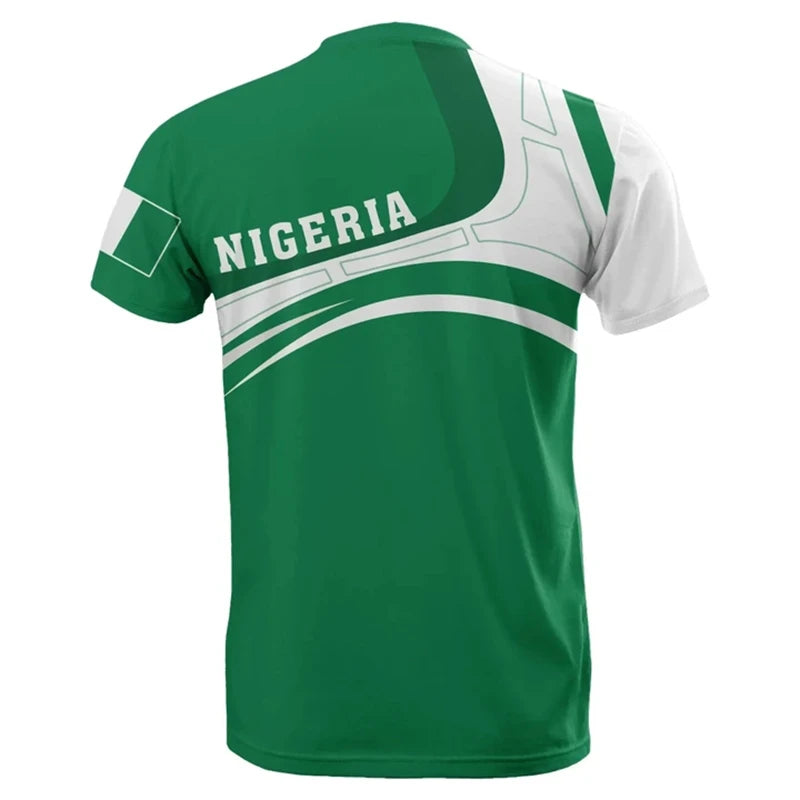 Nigeria Flag Men's T-shirts Nigerian Emblem Graphic Print Africa Clothing Ropa Hombre Summer Oversized Short Sleeve Male Tops