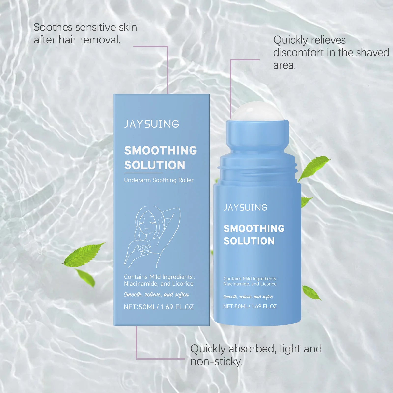Underarm After Shave Soothing Roller Moisturizing Relieve Armpit Skin Pain Discomfort Reduce Redness Improve Dullness Quick-Dry