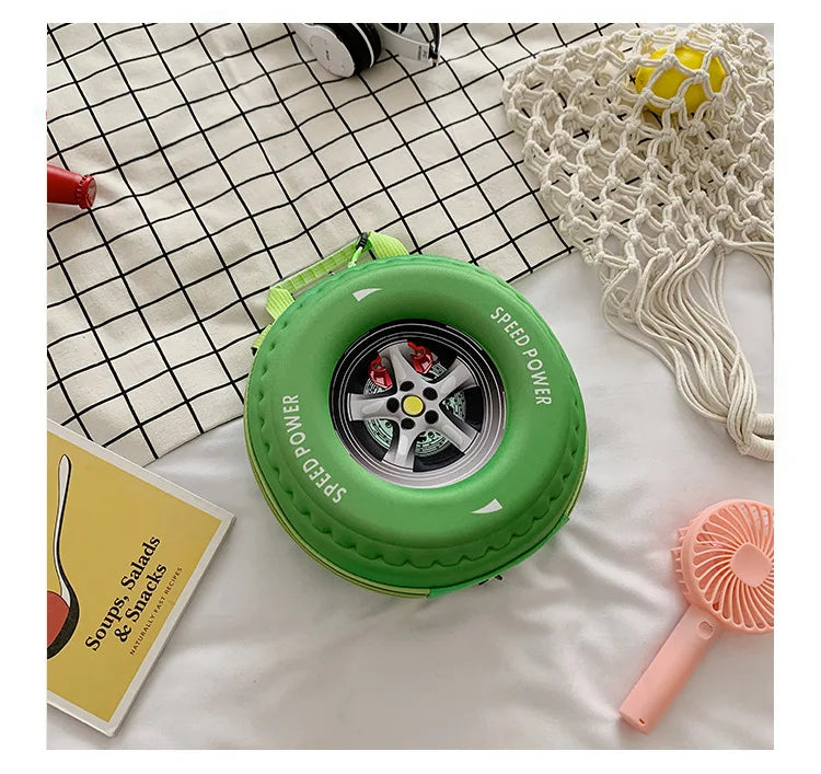 Children's Schoolbag Fashion Tyre Shaped Boys Girls Backpack 3D Cartoon Kindergarten Shoulder Bag Large Capacity Kids Handbag