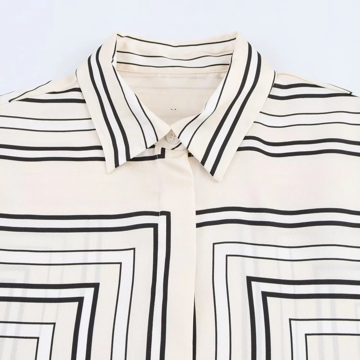 HH 2025 Women Trouser Suit Turn-down Collar Long Sleeve Single-breasted Slim Print Shirt+High Waist Zipper Loose Long Pants