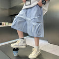 2025 Summer New Men's Shorts for Boys - Children's Casual Loose Workwear with Large Pockets