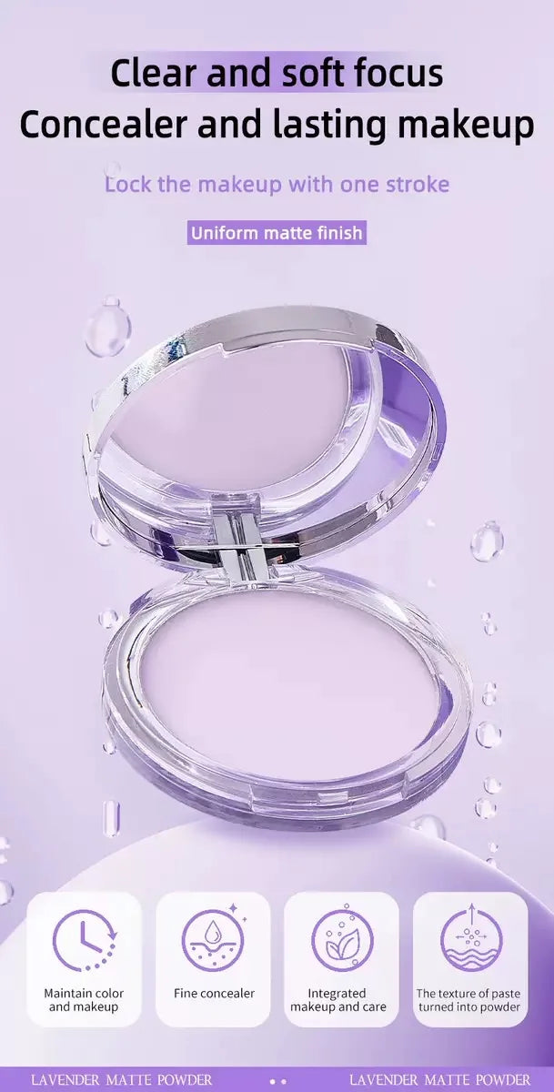 1PC Violet Cream To Powder Skin-friendly Skin Natural Face Long Lasting Oil-controlling Contouring Powder Cosmetics