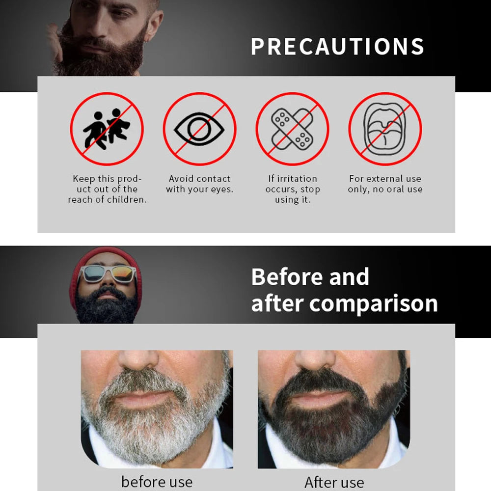 5PCS Natural Beard Hair Dye Shampoo Portable 5 Minute Instant Blackening Color Tint Cream Moustache Shampoo For Men Dropshipping