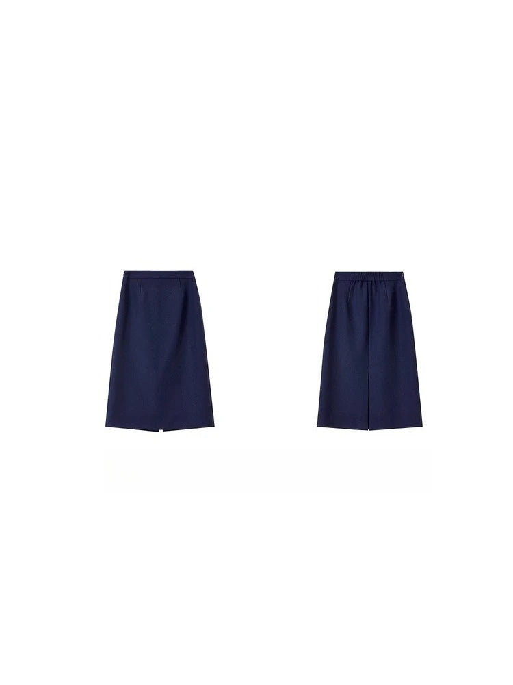 SENTUBILA Office Wear Straight Skirt 2026 Autumn New Arrival Slit Midi Skirt Elegant Office Lady Clothing 153QF2300