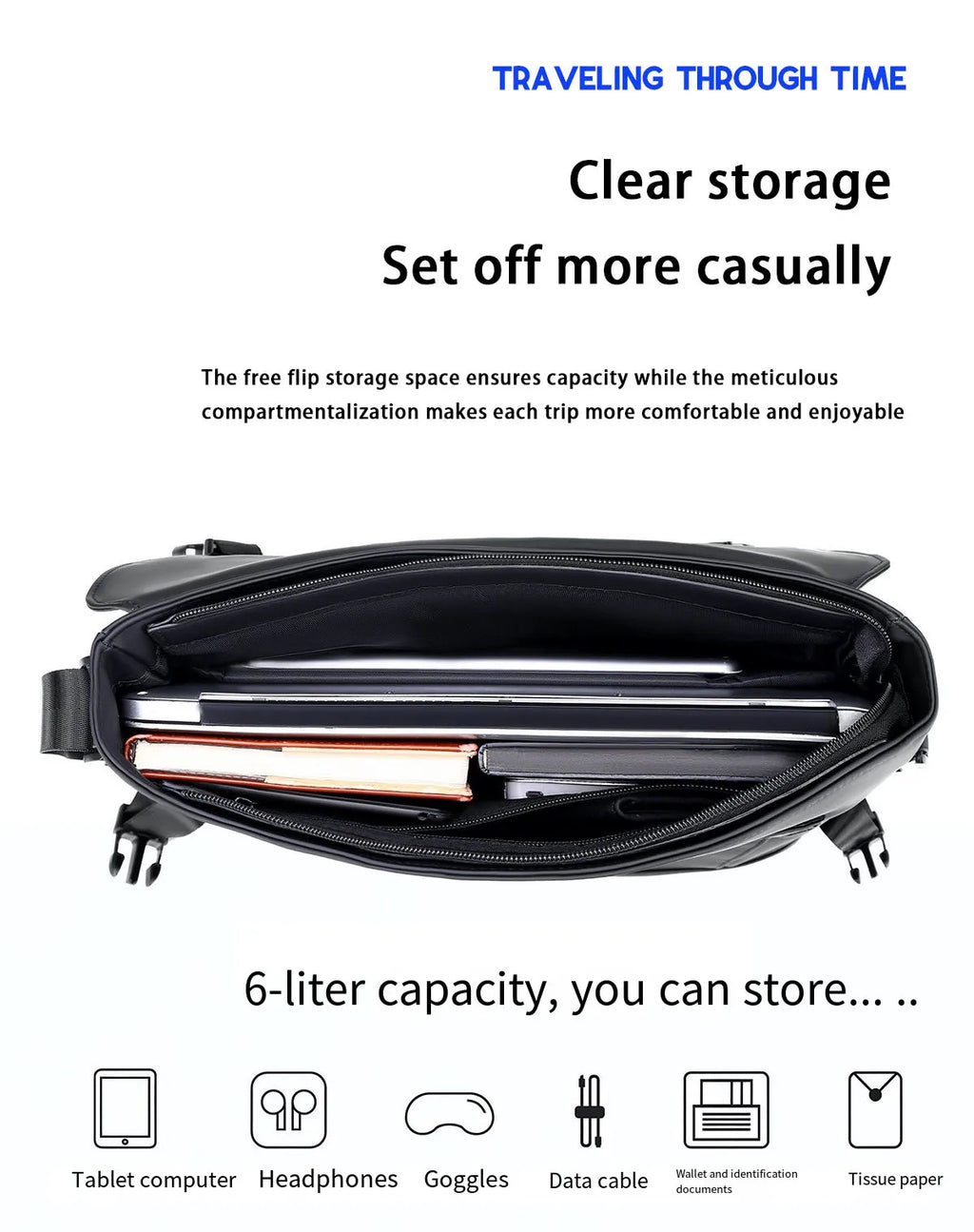 New Briefcase, High-End Business Crossbody Bag, Commuter Travel Backpack, Large-Capacity Shoulder Bag, Fashionable Water-Repellent Handbag, Laptop Bag, Solid Color Casual Bag