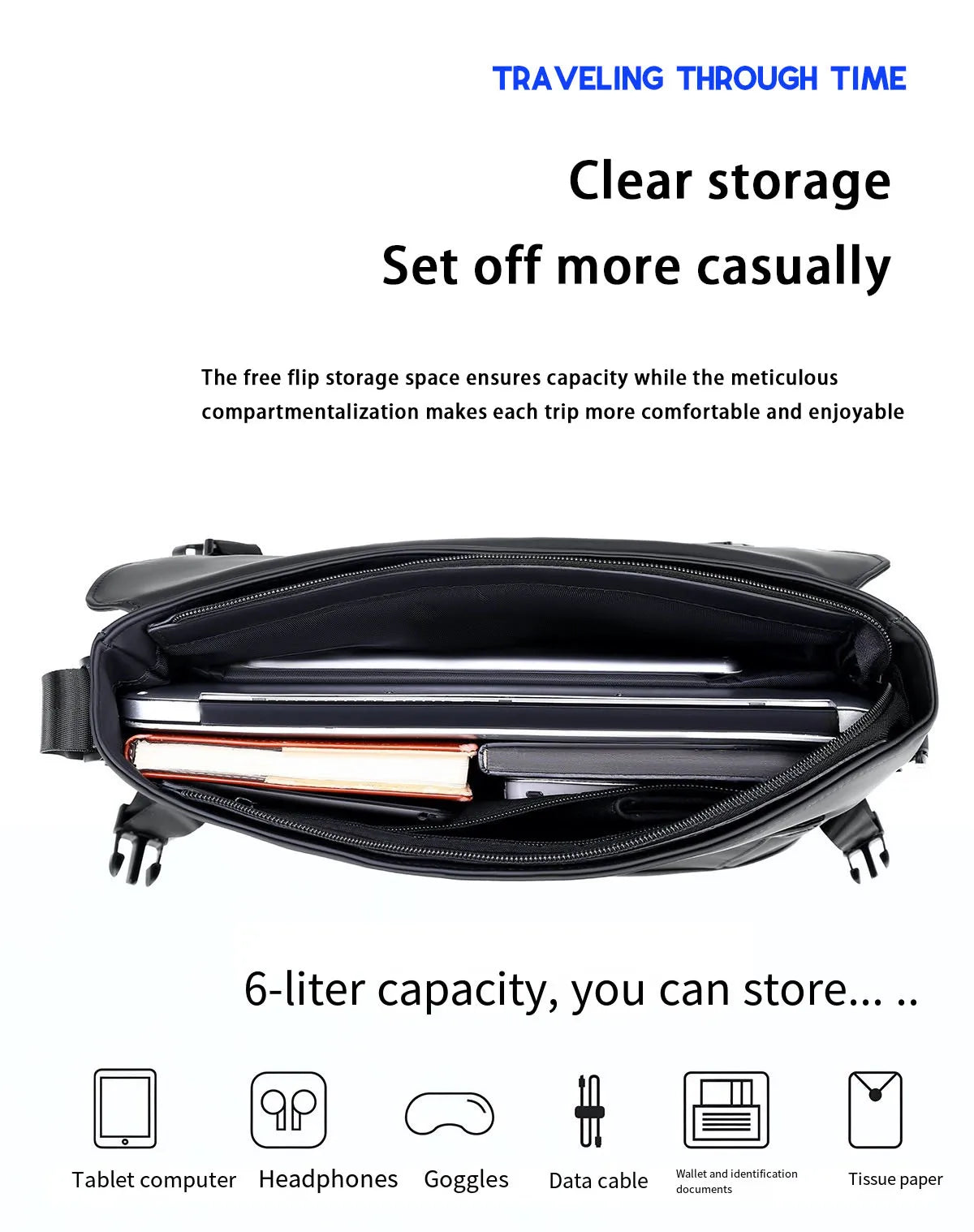 New Briefcase, High-End Business Crossbody Bag, Commuter Travel Backpack, Large-Capacity Shoulder Bag, Fashionable Water-Repellent Handbag, Laptop Bag, Solid Color Casual Bag
