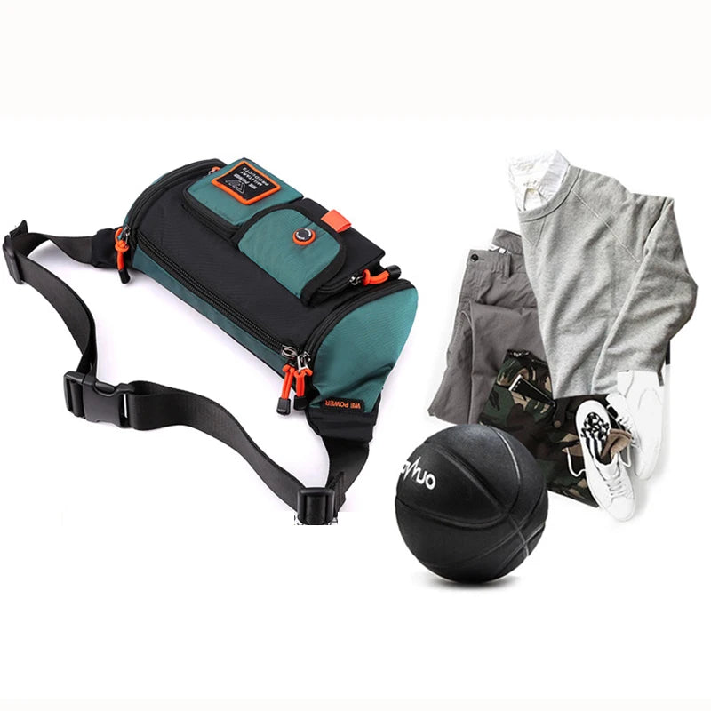 Men Waist Fanny Pack Bum Hip Sling Chest Belt Bag Multi-purpose Travel Climb Waterproof Nylon Male Cross Body Messenger Bags