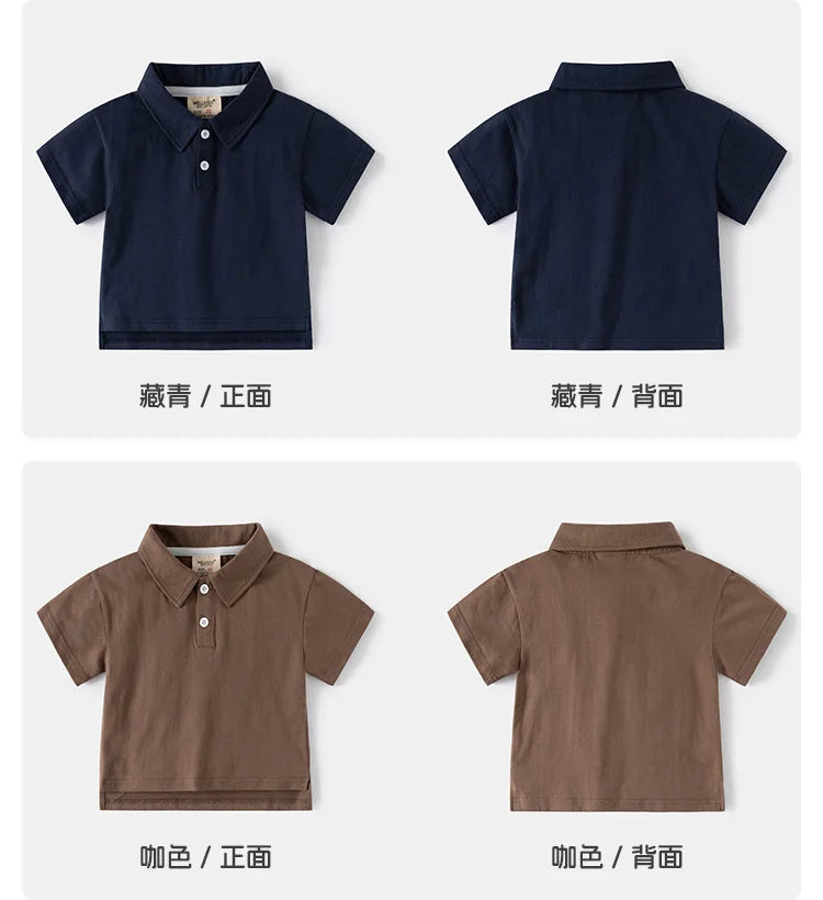 Toddler Boys Polo T-shirts Kids Tops Tees Summer Children's Clothes Cotton Blend