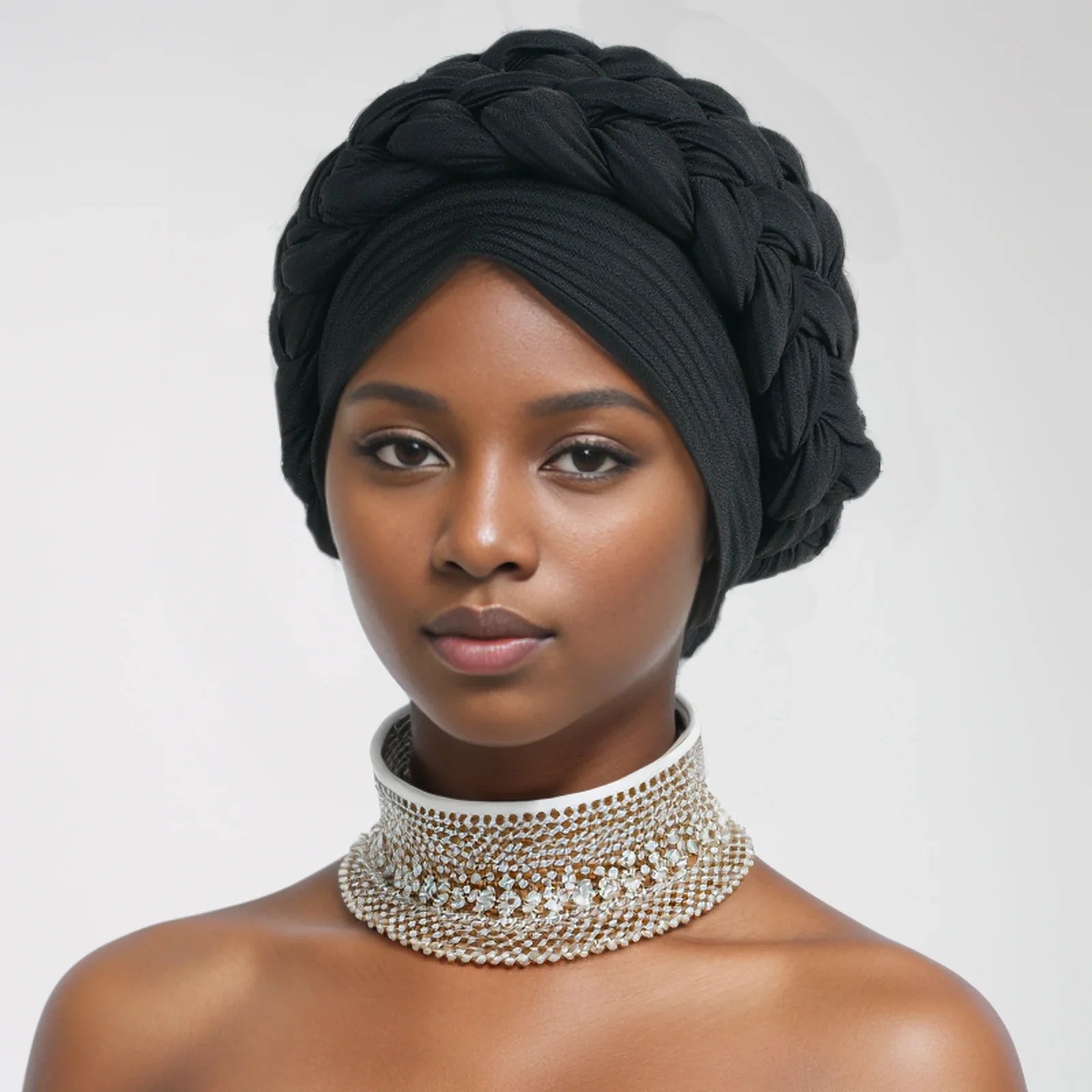 Nigeria Wrap Head Bonnet Ready to Wear Female Headtie Autogele 2024 Soft Fabric Braid Halo Turban Cap African Women's Head Wraps
