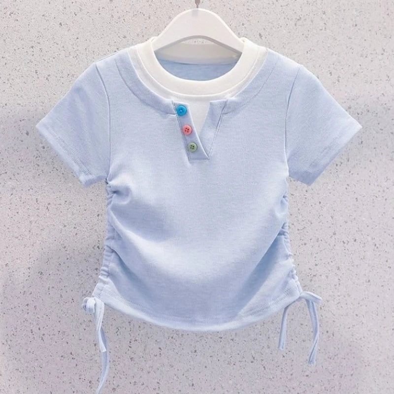 Summer Teenage Girls Clothes Set Children O-Neck Tshirt and Mid Skirt Suit Student School Short Sleeve Top Bottom Outfits