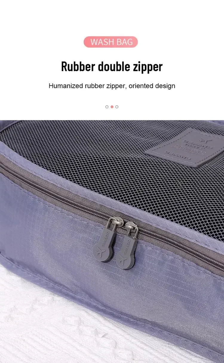 Travel 6-piece Storage Bag Set, Travel Luggage Sorting Bag, Clothing Packaging Bag, Breathable and Moisture-proof Storage Bag