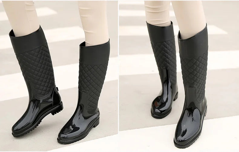 2023 New Women Rain Boots Lady Rain Water Shoes Ourdoor Rainboots  Italianate Pvc Rubber Rainboots Lady Waterproof Shoes