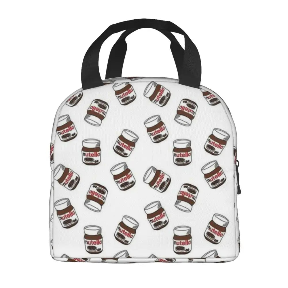 Custom Italy Nutellas Thermal Insulated Lunch Bag Women Portable Lunch Container for Outdoor Picnic Storage Food Box