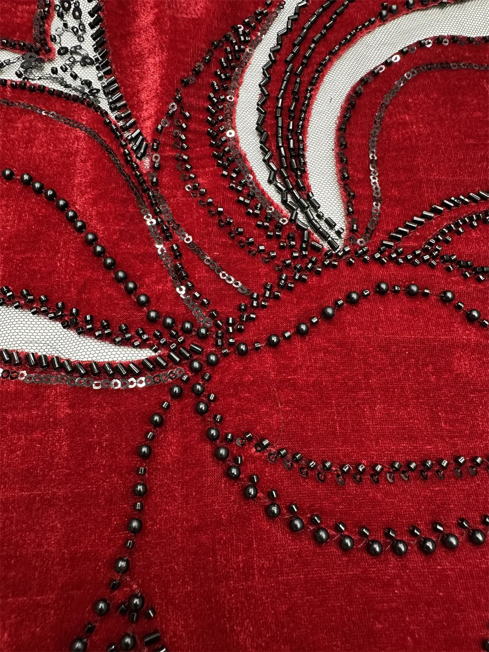 African Nigeria 2025 High-Quality Velvet Beaded Sequins French Tulle Lace Fabric Dress Nigerian 5 Yards For Wedding Party Women
