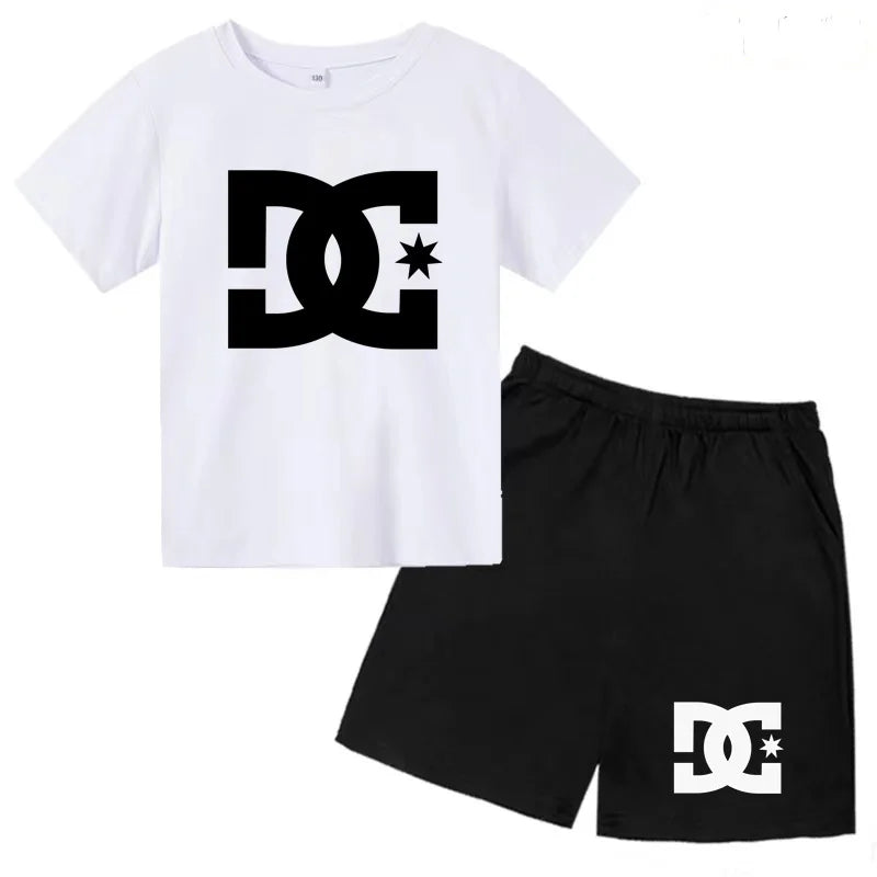 Children's Summer Sets - Boys and girls' 3-13 age group daily wear sports Tshirts,casual short-sleeved shorts,cute gift clothing
