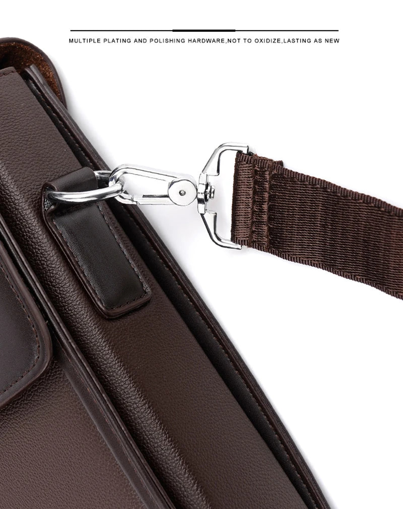 Executives Briefcase For Men PU Leather Designer Business Fashion Handbag Shoulder Messenger Male Organizer for Documents Bag