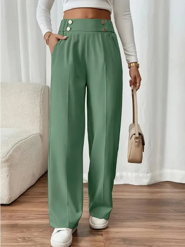 Women's Trousers Casual High-waisted Trousers Loose Temperament Versatile Office Female Straight Long Pants 2025