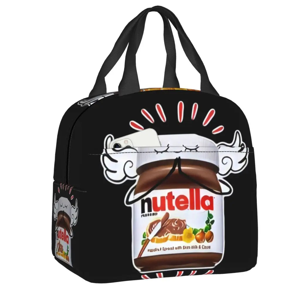 Custom Italy Nutellas Thermal Insulated Lunch Bag Women Portable Lunch Container for Outdoor Picnic Storage Food Box