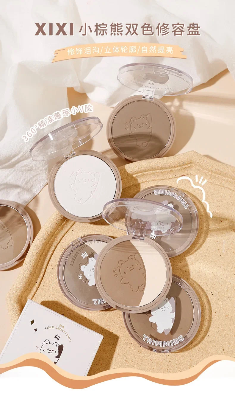 Xixi Contouring Matte Highlight Make Up Face Body Sculptor Shading Bronzer Contour Powder Palette Shadows Cosmetics Cute Makeup