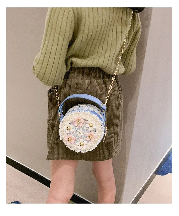 New Women Bag Lady Little Girls Toddler Princess Lovely Bag Kids Baby Messenger Shoulder Crossbody Flower Bag