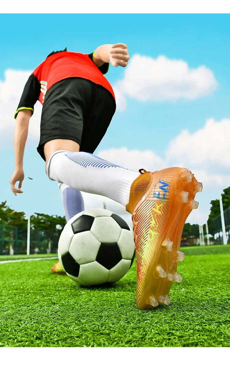 New Low Top Soccer Shoes for Men Teenage Boys Athletic Sports Training Footwear for Students on Lawn and Grass Fields