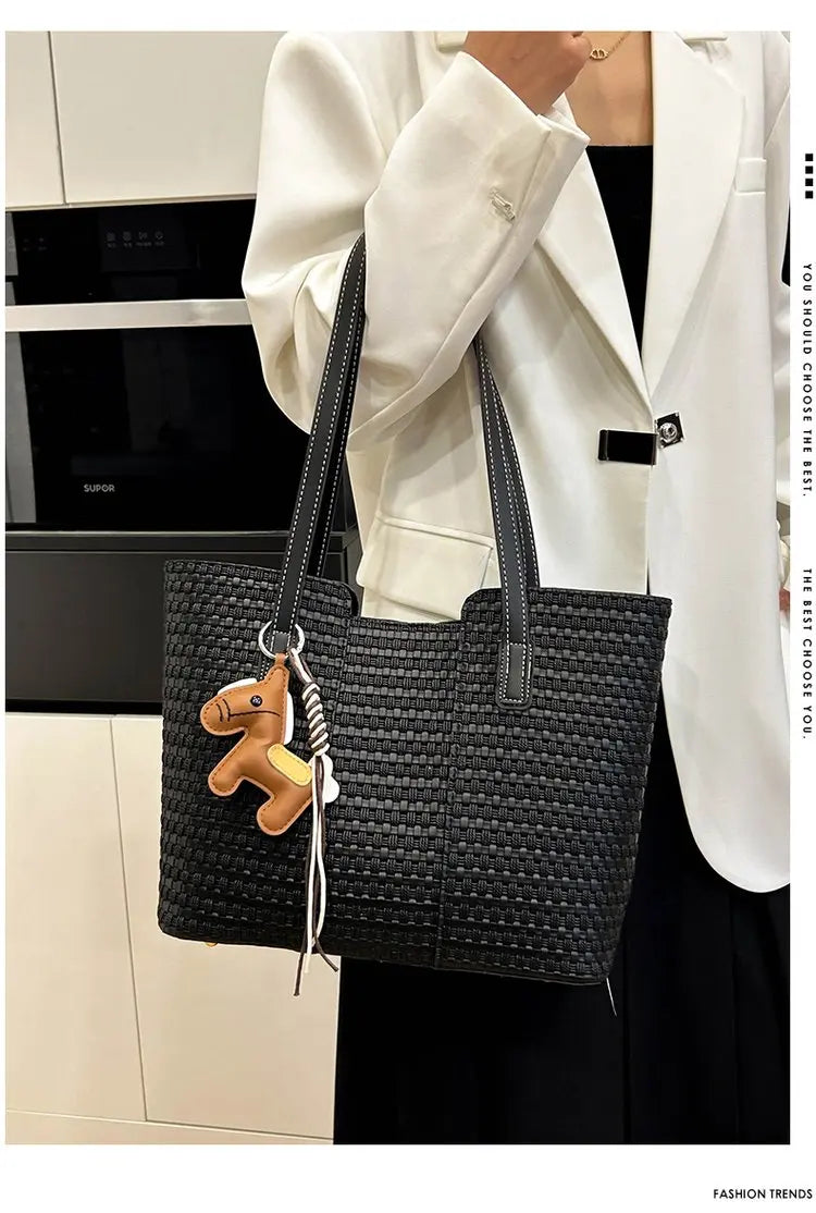 Nylon Shoulder Tote Bag Large Capacity Waterproof for Women Office Shopping Travel Daily