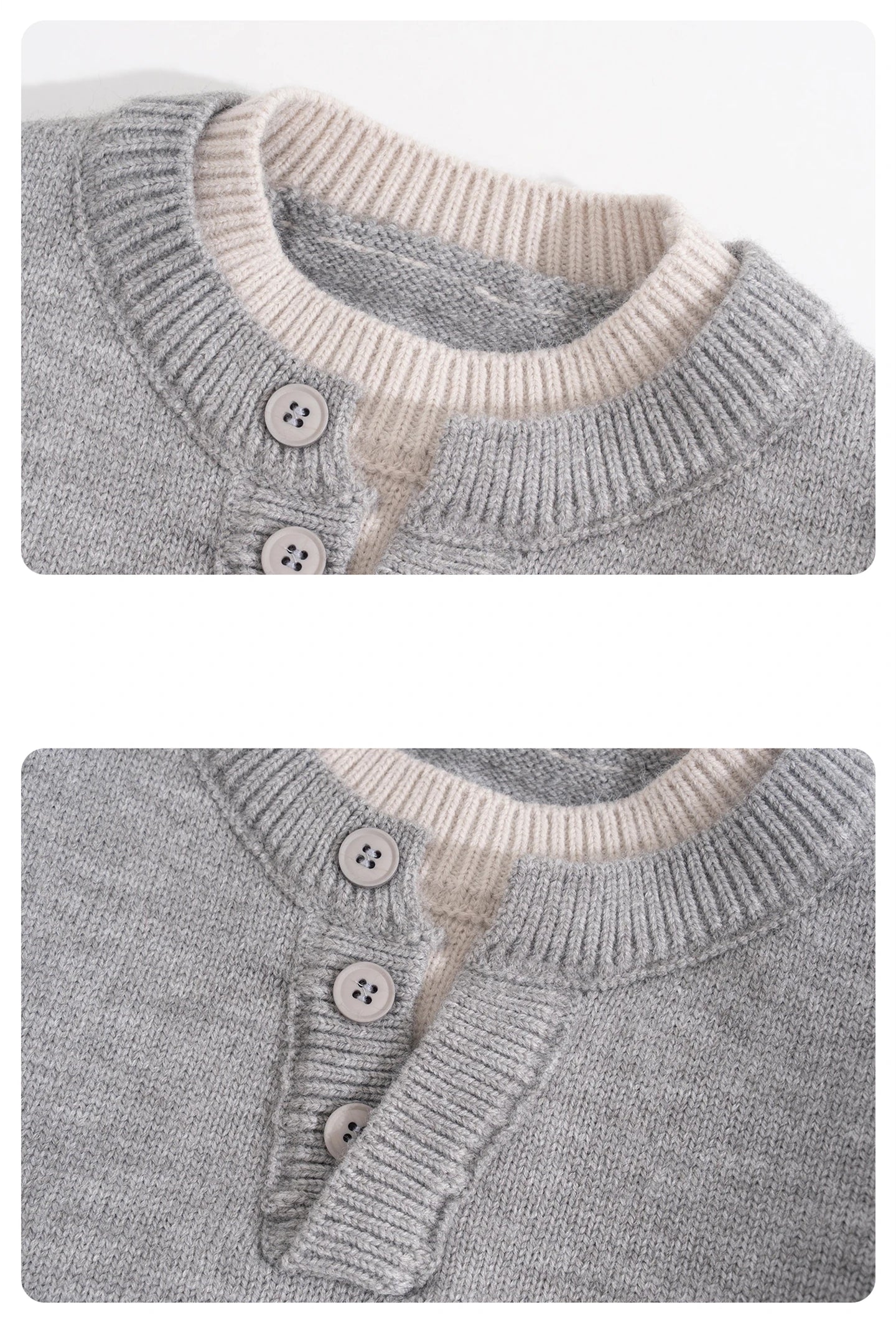 Child Minimalism Style V-Neck Sweater for Tween Boy Beige Grey Color Knitwear Korean Kids Spring Autumn Casual Knitted Clothing