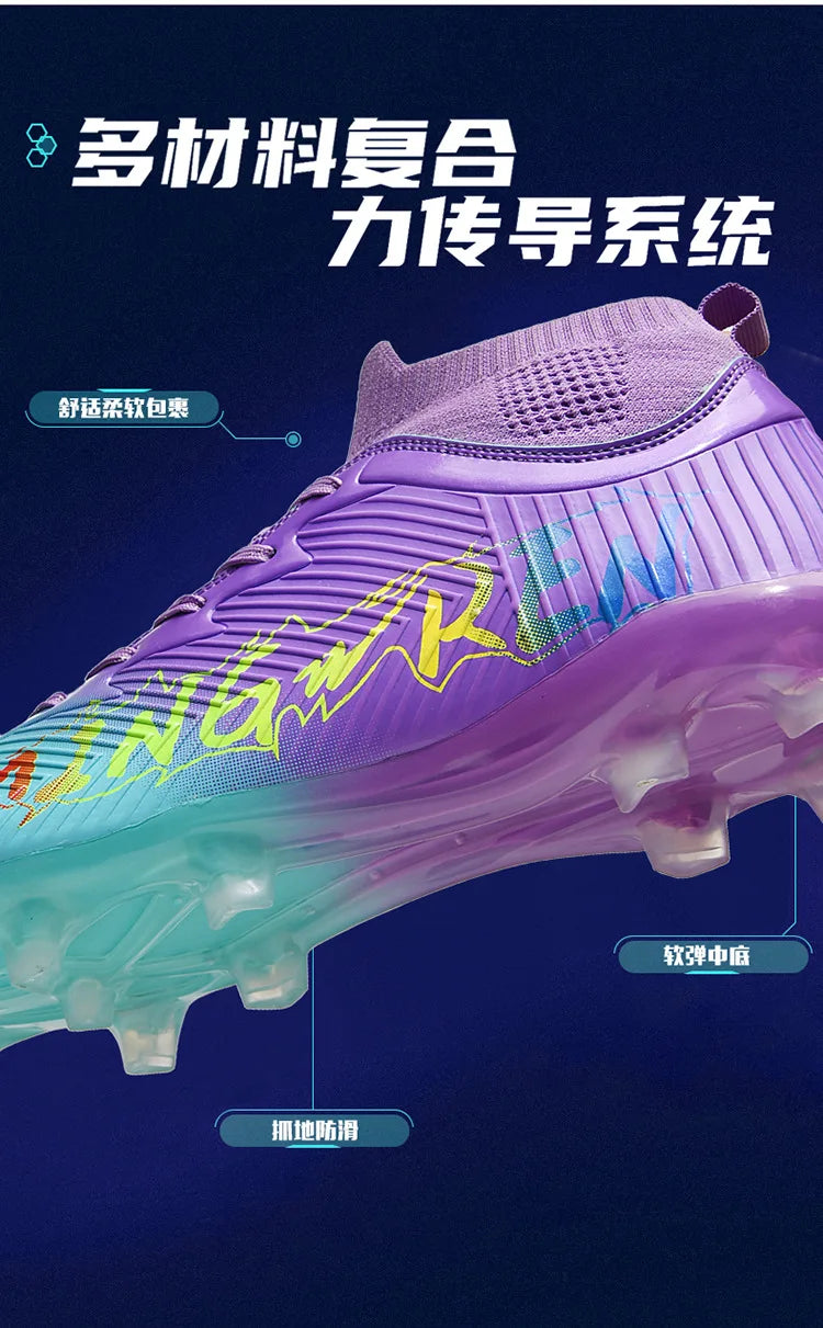 New Low Top Soccer Shoes for Men Teenage Boys Athletic Sports Training Footwear for Students on Lawn and Grass Fields