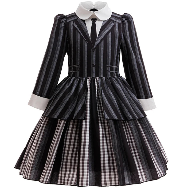 Girls Party Dress  Girl Clothing Elegant Ball Gown Black Stripes Girls Princess Dress Carnival Birthday Party Role Play Dress