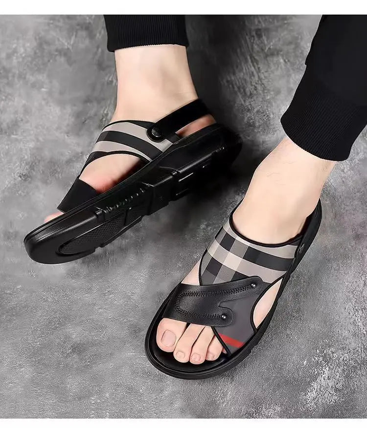 Luxury Men's Sandals - Premium Summer Slide Sandals Anti-Slip Soft Sole Outdoor/Indoor Durable Comfortable Trendy High-End
