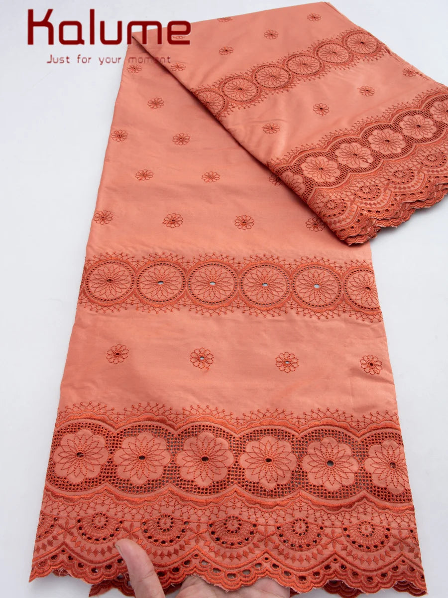 Kalume Fashion Nigerian Cotton Dry Lace Fabric 2026 High Quality Swiss Voile Stones Embroidery Lace Fabric For men Prom Party
