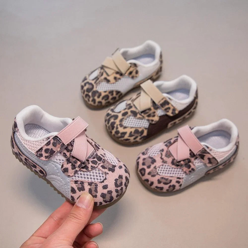 Kid's Sneakers Summer Sport Shoes For Children Mesh Breathable Leopard Boy's Girl's Running Footwear Anti-slippery Ergonomics