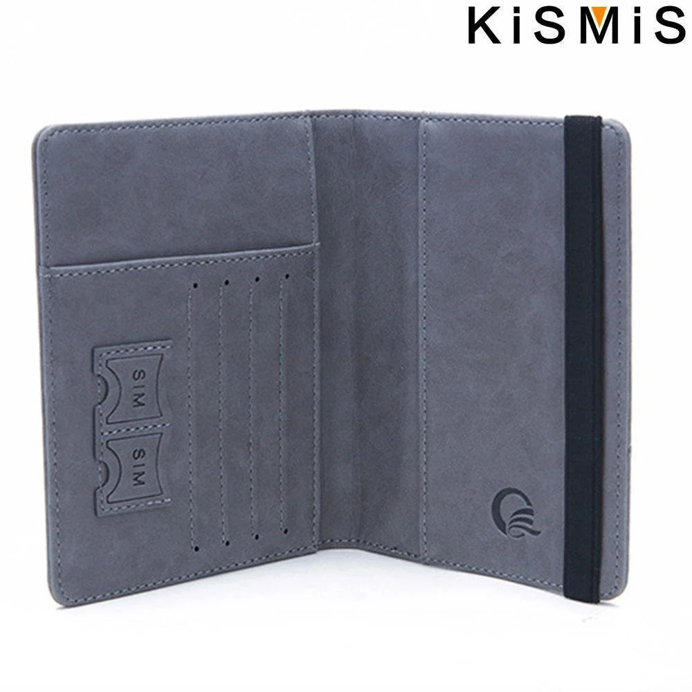 KISMIS New RFID Wallet Passport Case Leather Short Wallet Men Slim Credit Card ID Holder Card Organizer Travel Bag