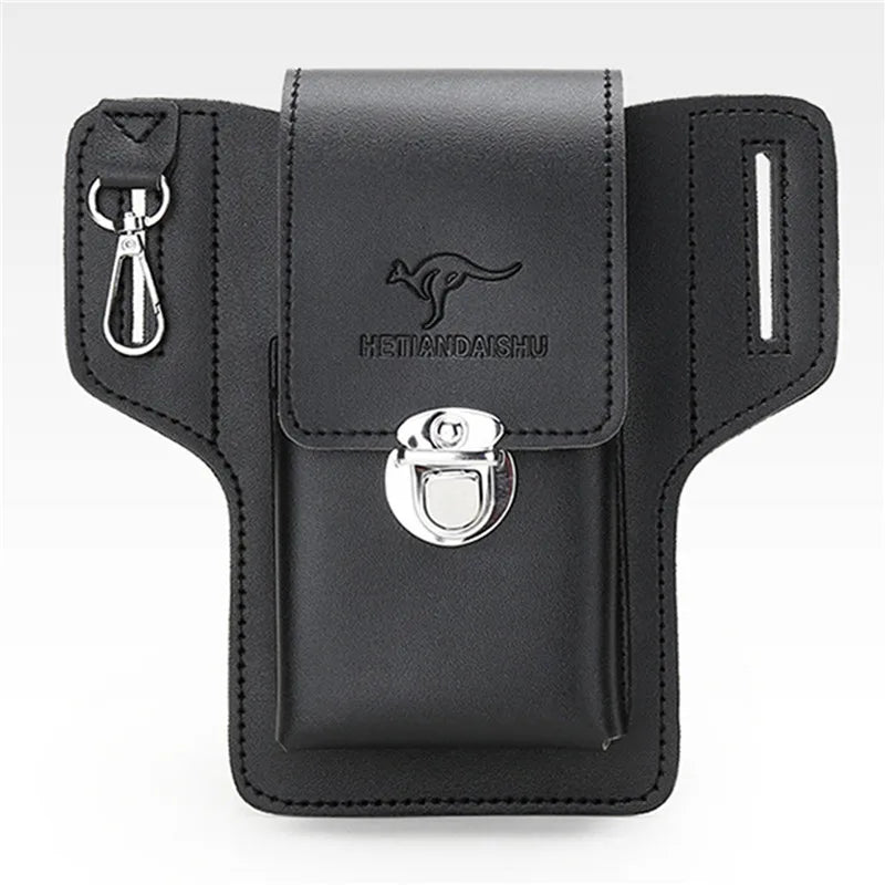 Phone Belt Bag For Men Bags Cell Phone Loop Holster Phone Pouch Wallet High Quality Multifunctional PU Leather Phone Case