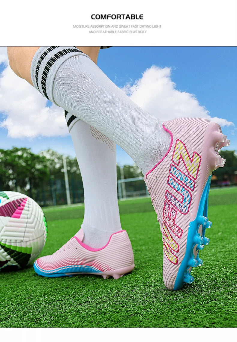 New Boy Girl  Professional Soccer Shoes Ultralight Match Training Shoes Non-Slip Cleats Grass Drop Shipping Boys Football Boots