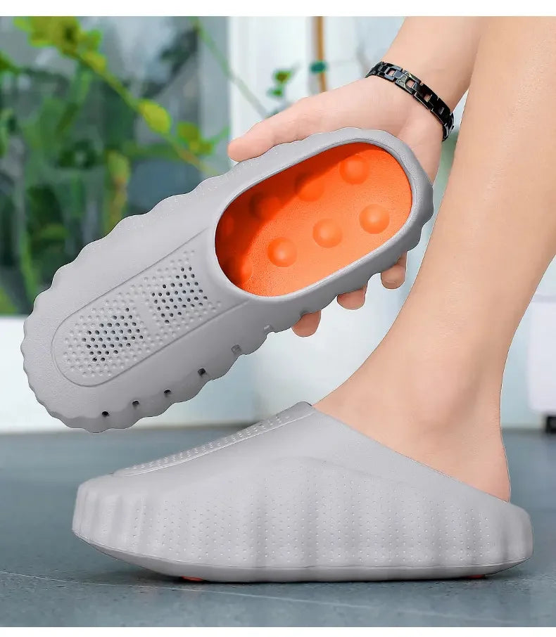 Men's and women's EVA lightweight toe massage slippers 2026 outdoor new casual sports slippers couple's fashionable beach shoes