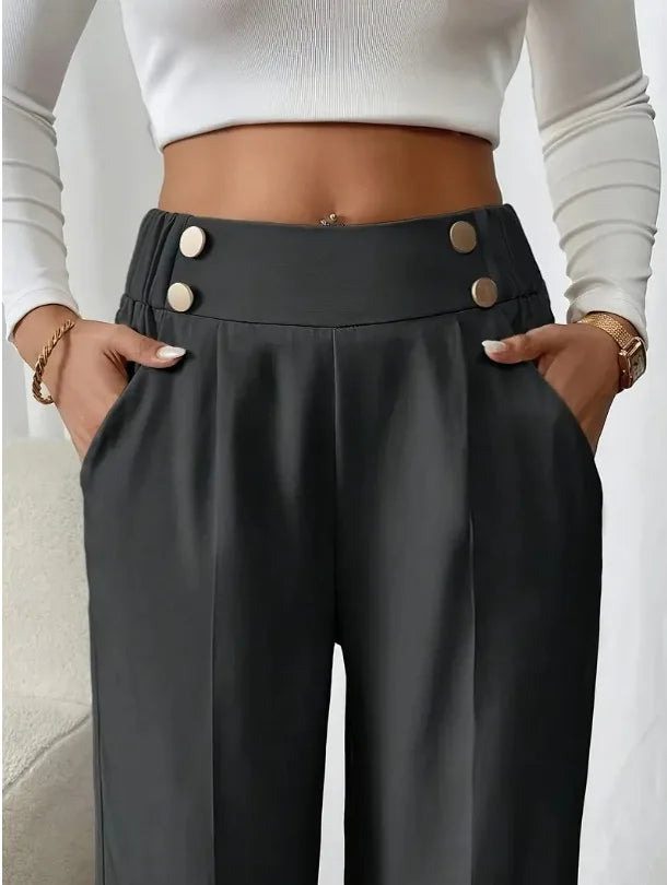 Women's Trousers Casual High-waisted Trousers Loose Temperament Versatile Office Female Straight Long Pants 2025