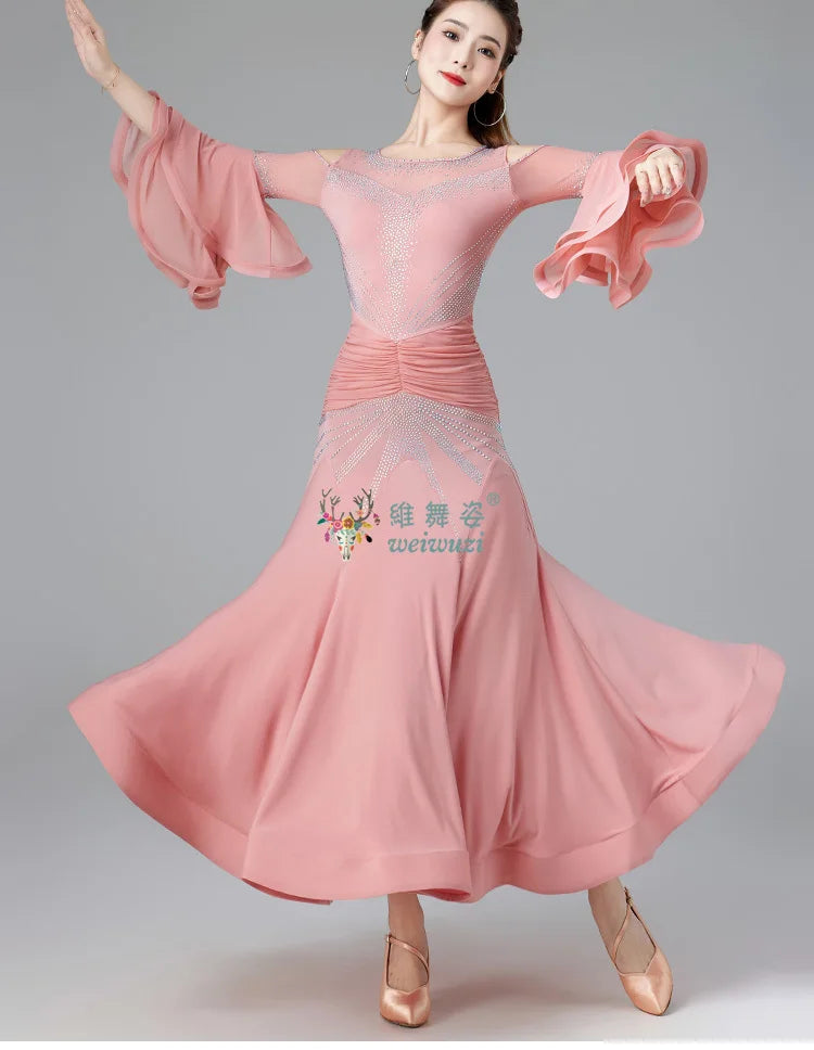 Modern Dance Dance Performance Dresses for Women's High End Premium Elegant Big Swing Dress Waltz Ballroom Dancing Clothing