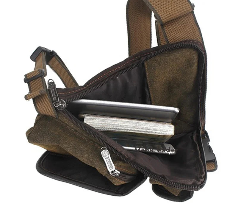 Men's Canvas Drop Leg Bag Motorcycle Multi-purpose Messenger Shoulder Bags High Quality Belt Hip Bum Waist Fanny Pack