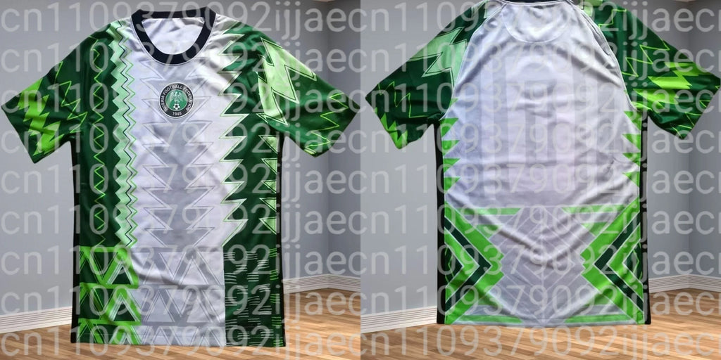 Nigeria Home Football Jersey Green Football Training Men's 3D Printed Quick Drying Short Sleeved Family Matching 2026 New