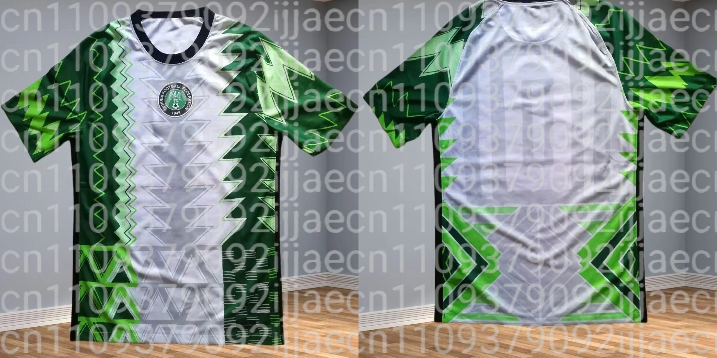 Nigeria Home Football Jersey Green Football Training Men's 3D Printed Quick Drying Short Sleeved Family Matching 2026 New